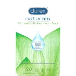 Naturals Kondome Naturkautschuklatex, Gleitgel Beschichtung, 20Stück - Durex