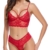 Bralette plus Riostring aus weicher roter Stretch-Spitze