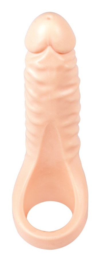 Penis-/Hodenring „Double Fucker“ mit flexiblem Naturdildo