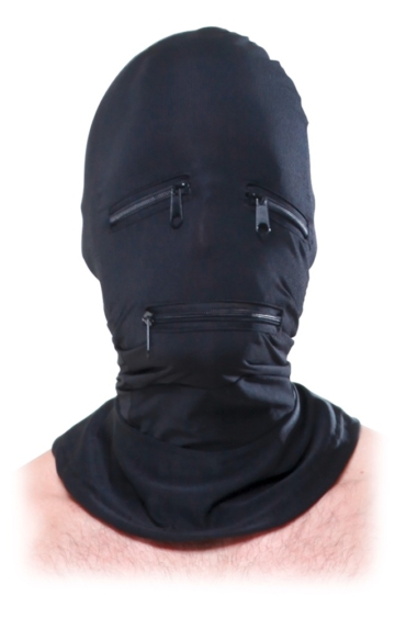 Kopfmaske „Zipper Face Hood“, aus elastischem Stoff