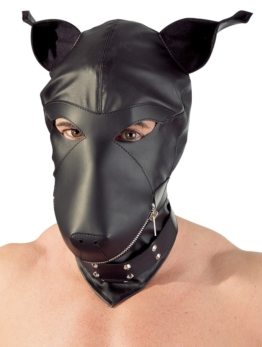 Kopfmaske „Dog“ aus weichem Lederimitat