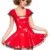 Lack-Minikleid mit Spitzenrüschen