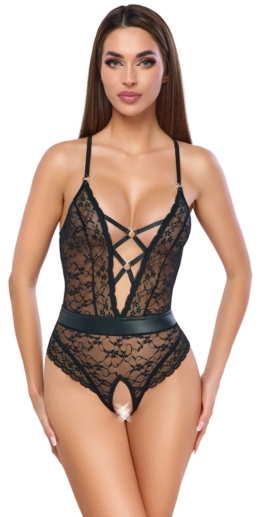 Ouvert-Body aus Spitze mit Mattlook-Details