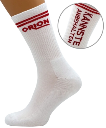 Socken „ORION“ mit Spruch: Kannste anbehalten