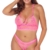 Dessous-Set aus pinkfarbener Spitze