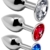 3-teiliges Set „Metal Plug Kit“ mit Schmuckstein-Analplugs aus Metall