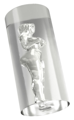 Masturbator „Female Shaped Tunnel“ innen mit 3D-Silhouetten-Struktur