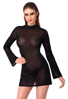 Minikleid in Glitzer-Transparenz