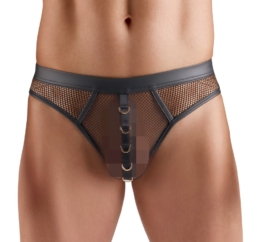 Netz-String mit stylischen Wetlook-Details