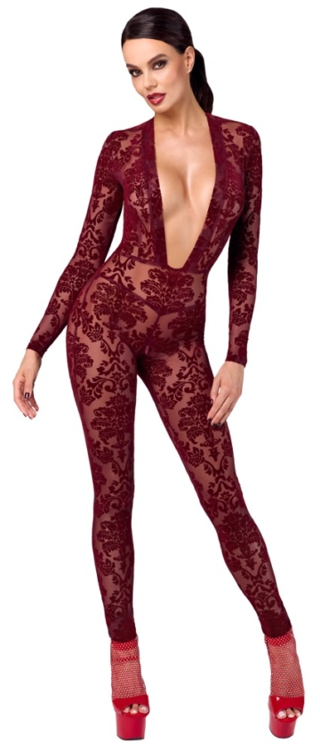 Overall „Kink Royal“ mit Samtflockprint-Ornamenten